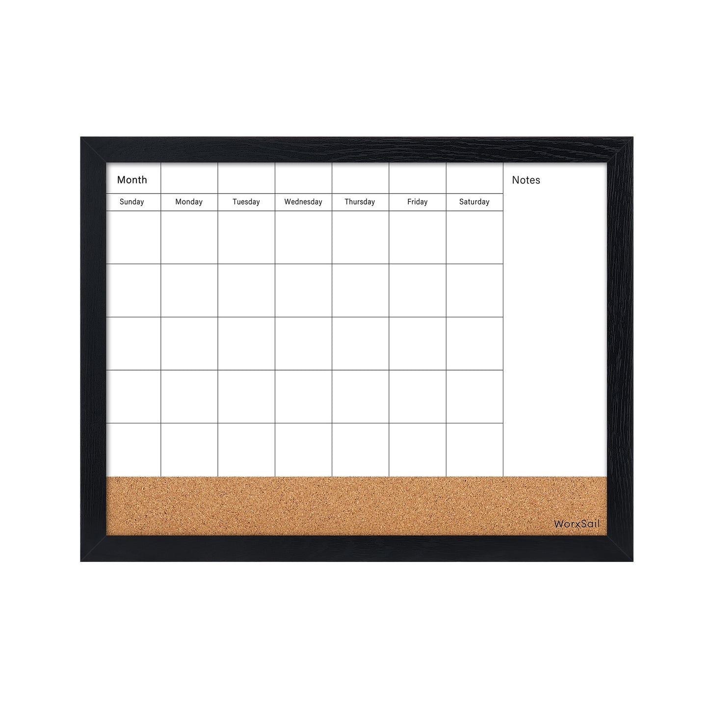 Dry Erase Calendar White Board for Wall 17x13 inch, Black