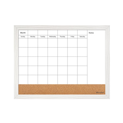 Dry Erase Calendar White Board for Wall 17x13 inch, Black