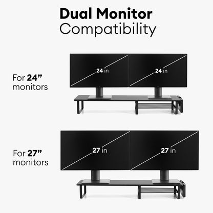 Dual Monitor Stand 38 inch, Black