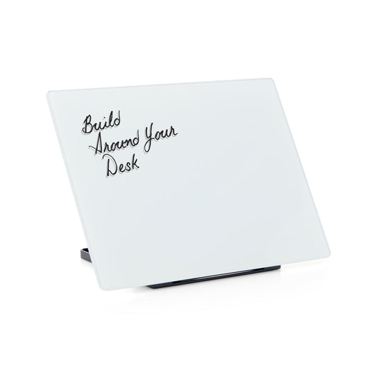 Glass White Board with Stand 12x9 inch, White